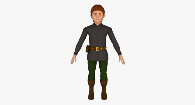 fantasy medieval rigged young male 2 3D Model .c4d .max .obj .3ds .fbx .stl .blend 