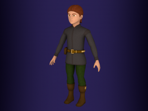 fantasy medieval rigged young male 2 3D Model