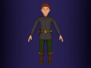 fantasy medieval rigged young male 2 3D Model