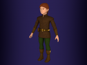 fantasy medieval rigged young male 3 Modelo 3D