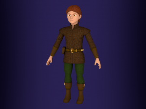 fantasy medieval rigged young male 3 Modelo 3D