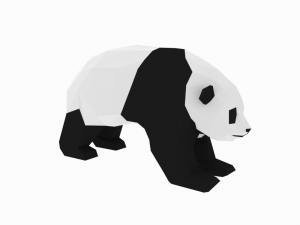 low-poly big panda Modelo 3D