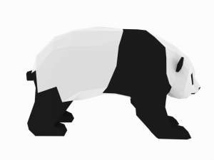 low-poly big panda Modelo 3D