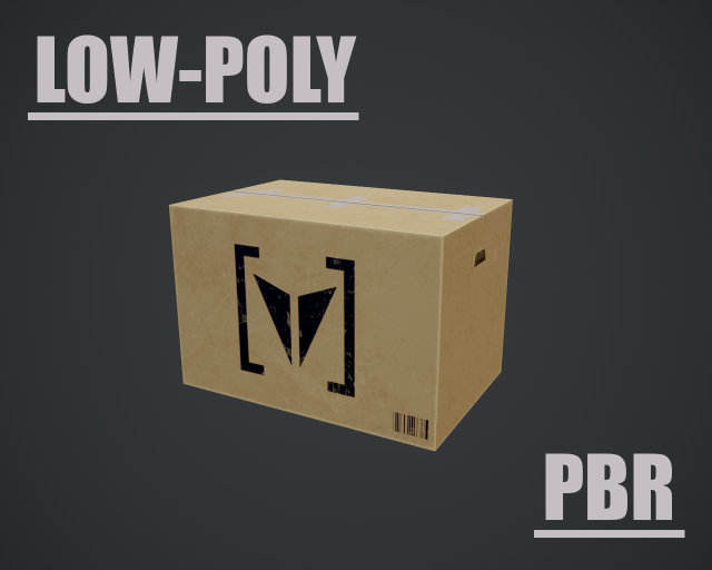 cardboard box gameready low-poly 3d 3D 模型 .c4d .max .obj .3ds .fbx .stl .blend 
