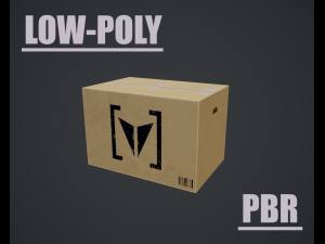 cardboard box gameready low-poly 3d 3D Model