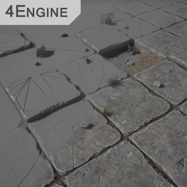 pavimento in pietra Modello 3D .c4d .max .obj .3ds .fbx .stl .blend 