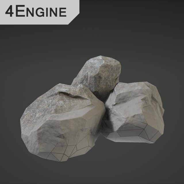 stone middle Model 3D .c4d .max .obj .3ds .fbx .stl .blend 
