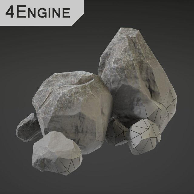 stone middlesmall Modèle 3D .c4d .max .obj .3ds .fbx .stl .blend 