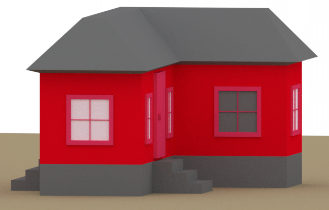 houses buildings 3D 模型 .c4d .max .obj .3ds .fbx .stl .blend
