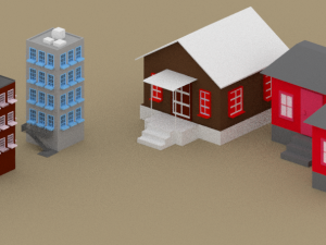 houses buildings 3D 模型