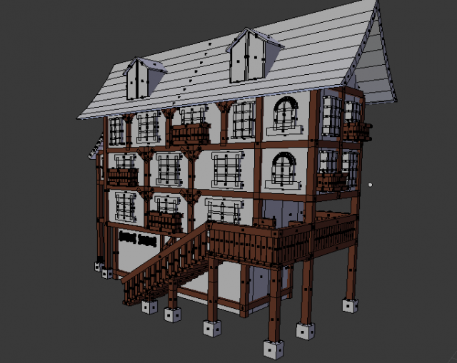 madieval house 3D Модель .c4d .max .obj .3ds .fbx .stl .blend 