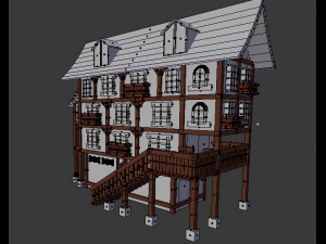 средневековый дом 3D Модель