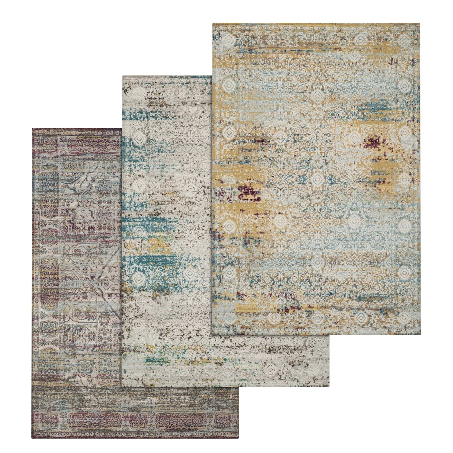rug set 3 3D Model .c4d .max .obj .3ds .fbx .stl .blend 