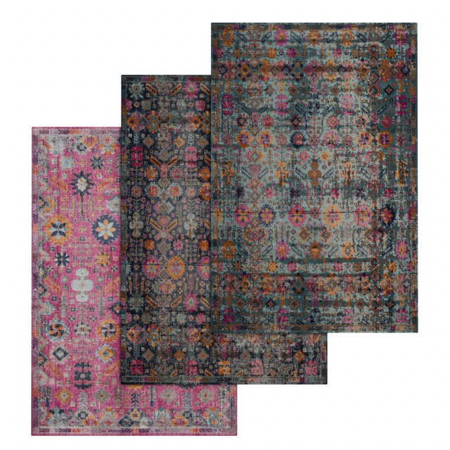 rug set 16 3D Model .c4d .max .obj .3ds .fbx .stl .blend 