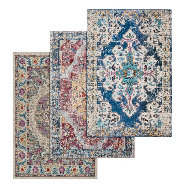 rug set 202 3D 모델 .c4d .max .obj .3ds .fbx .stl .blend 