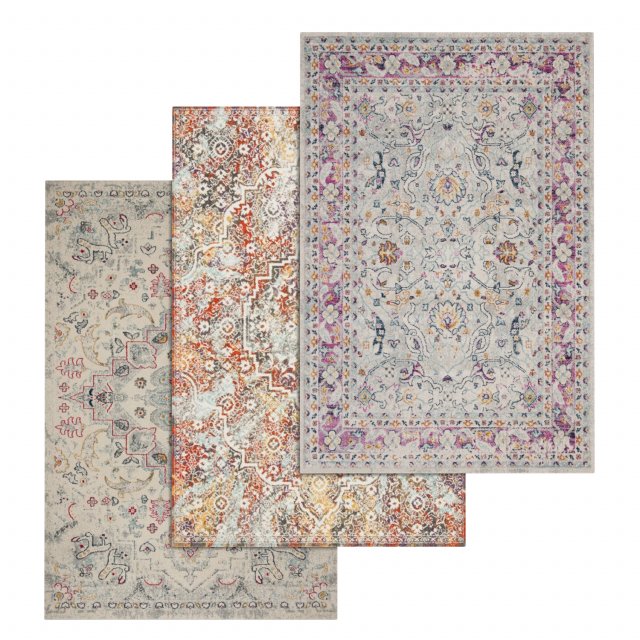 rug set 215 3D Model .c4d .max .obj .3ds .fbx .stl .blend 