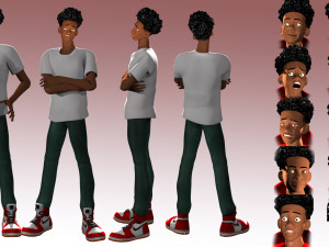 Miles Morales no1 ragged morphed animated 3D Model