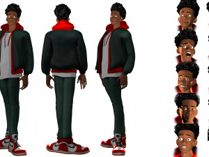 Miles Morales no2 ragged morphed animated 3D Model