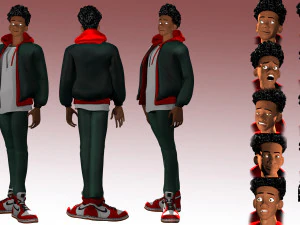 Miles Morales no2 ragged morphed animated 3D Model