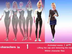 Gwen Stacy full package 3D Model