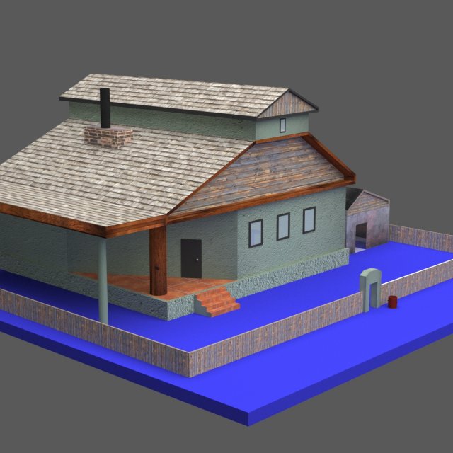 house low poly Modelo 3D .c4d .max .obj .3ds .fbx .stl .blend 