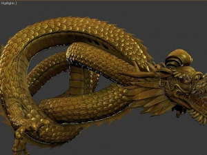 escultura de drag&oacute;n Modelo 3D