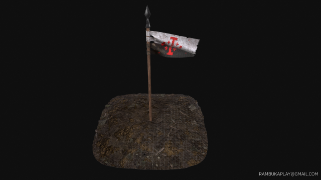 flag of the crusader 3D Model .c4d .max .obj .3ds .fbx .stl .blend 