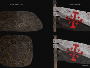 flag of the crusader 3D Model
