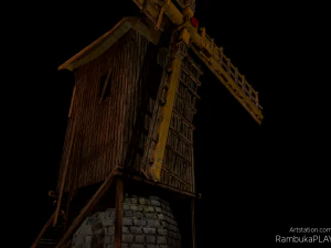 windmill - medieval low-poly 3D Model