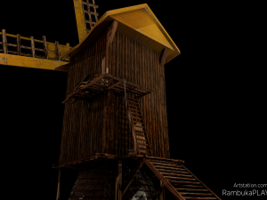 windmill - medieval low-poly 3D मॉडल
