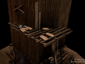 windmill - medieval low-poly 3D मॉडल