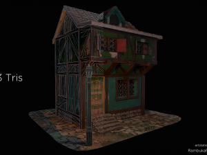 blacksmith house - medieval low-poly 3D मॉडल