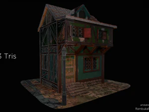 rumah pandai besi - poli rendah abad pertengahan Model 3D