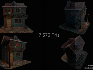 blacksmith house - medieval low-poly 3D Model