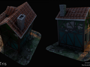 blacksmith house - medieval low-poly Modello 3D