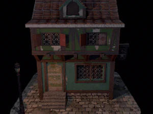 blacksmith house - medieval low-poly 3D Model
