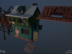 blacksmith house - medieval low-poly 3D Model