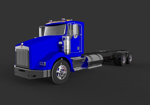 kenworth t800 daycab tandem axle 3D Modell .c4d .max .obj .3ds .fbx .stl .blend
