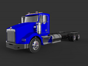kenworth t800 daycab tandem axle 3D Model