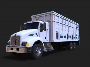 camión de granos con eje tándem kenworth t300 Modelo 3D