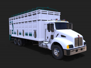 kenworth t300 tandem axle graim truck 3D 模型