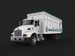 kenworth t300 tandem axle graim truck 3D Model
