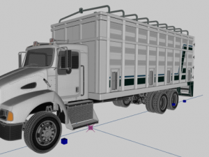 kenworth t300 tandem axle graim truck 3D 模型