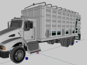 kenworth t300 tandem axle graim truck 3D Model