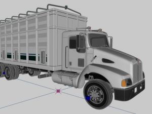 kenworth t300 tandem axle graim truck 3D 模型