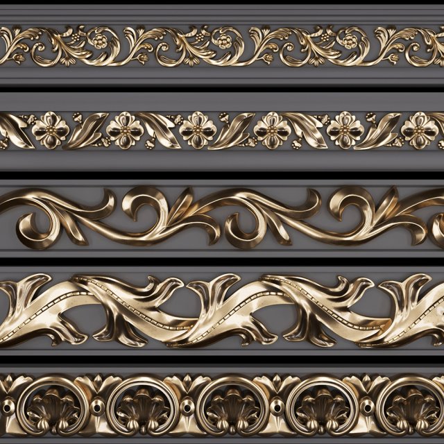 trim ornament 2 3D Модель .c4d .max .obj .3ds .fbx .stl .blend