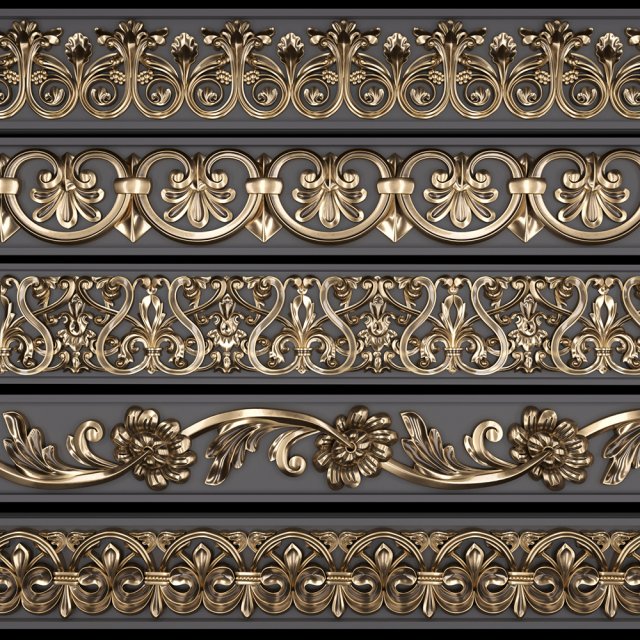 trim ornament 3 Modelo 3D .c4d .max .obj .3ds .fbx .stl .blend 