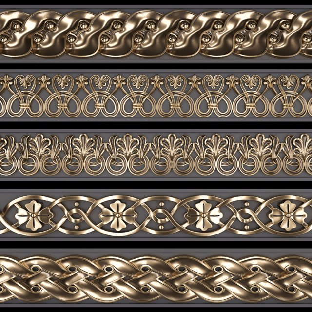 trim ornament 10 3Dモデル .c4d .max .obj .3ds .fbx .stl .blend 