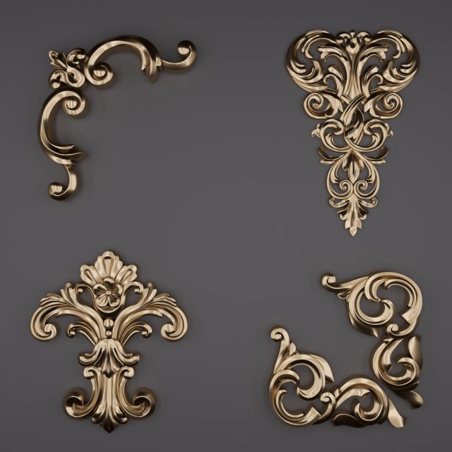trim ornament 16 3D Model .c4d .max .obj .3ds .fbx .stl .blend 