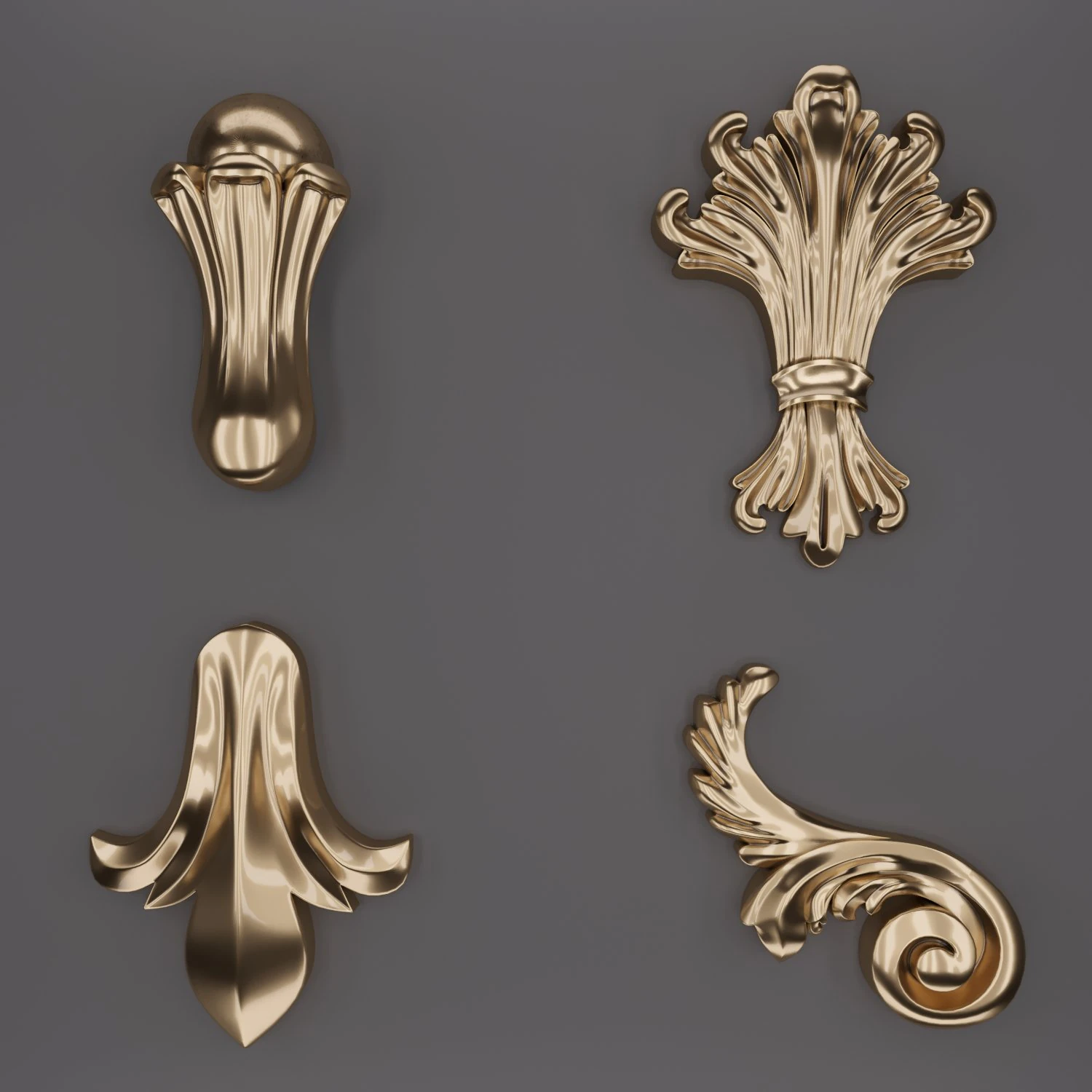 trim ornament 23 3D Model .c4d .max .obj .3ds .fbx .stl .blend